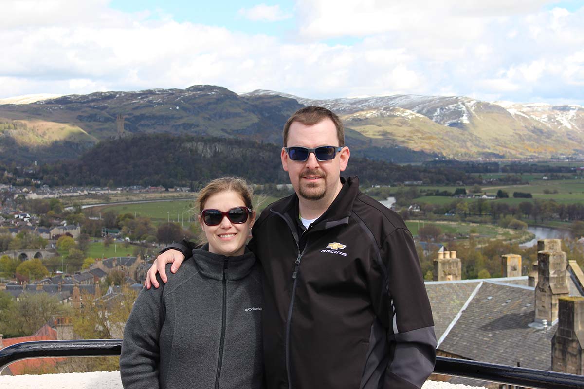 Kris and Jacque at Edinburgh Castle in Scotland